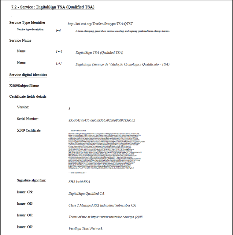 DigitalSign - Credenciação Entidade de Validação Cronológica